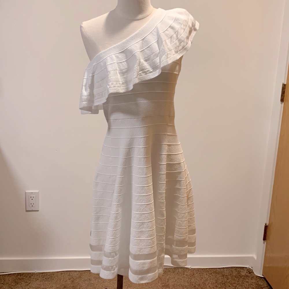 Ted Baker one shoulder white dress size 2
